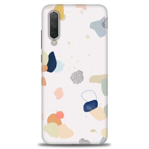 Xiaomi Mi 9 Lite Kılıf HD Baskılı Kılıf - Benekler ve Renkler + Tam Ekran Koruyucu