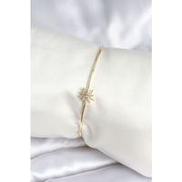 Yıldız Figürlü Gold Renk Pirinç Kadın Bileklik