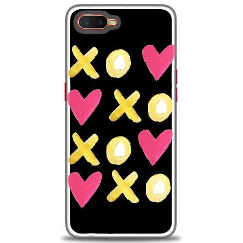 Oppo RX17 Neo Kılıf HD Baskılı Kılıf - XOXOXO + Tam Ekran Koruyucu