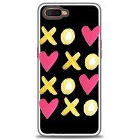 Oppo RX17 Neo Kılıf HD Baskılı Kılıf - XOXOXO + Tam Ekran Koruyucu