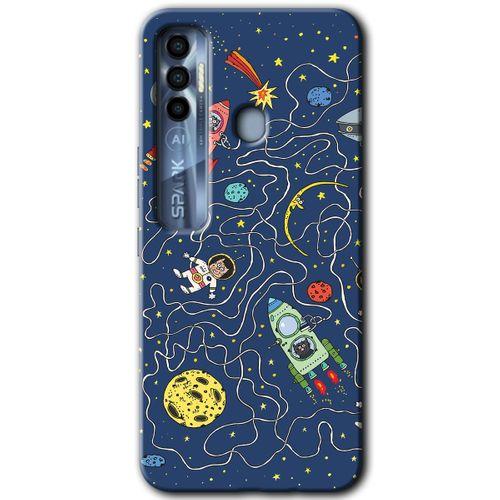 Tecno Spark 7 Pro Kılıf HD Desen Baskılı Arka Kapak - Kedi Galaksi
