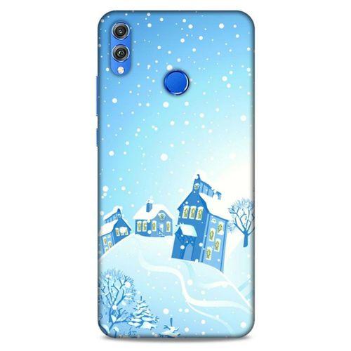 Huawei Honor 8x Kılıf Snowix (24) Darbe Emici Kılıf Beyaz Mavi