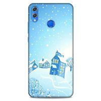 Huawei Honor 8x Kılıf Snowix (24) Darbe Emici Kılıf Beyaz Mavi