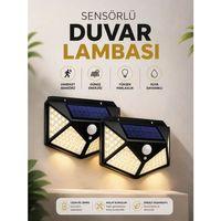 Solar Sensörlü Duvar Lambası Bahçe Lambaso Parlak Beyaz Işık Suya Dayanıklı