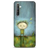 Oppo Realme XT Kılıf Depresyon (23) Ultra Koruma Kılıfı Siyah Gri