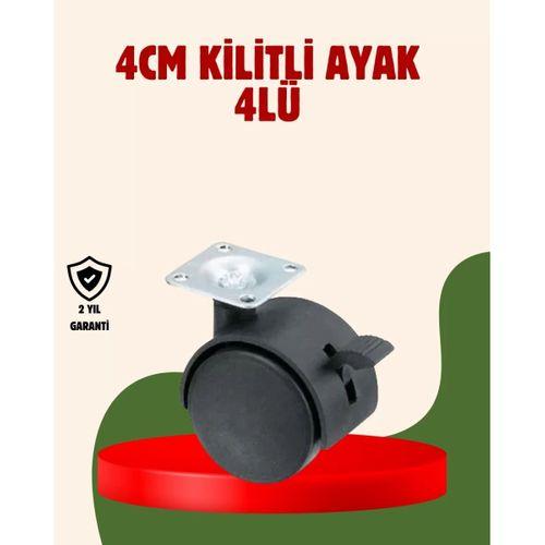 4 Cm Kilitli Döner Ayak 4 Adet Sehpa Ve Mobilya Ayağı