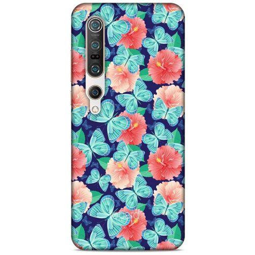 Xiaomi Mi 10 Pro Kılıf Kelebek Etkisi (24) Darbe Emici Kılıf Yeşil Beyaz
