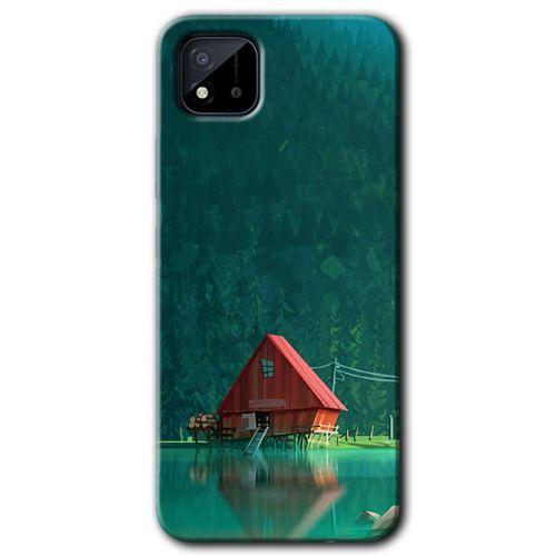Realme C11 Kılıf HD Desen Baskılı Arka Kapak + Temperli Cam - House In Woods