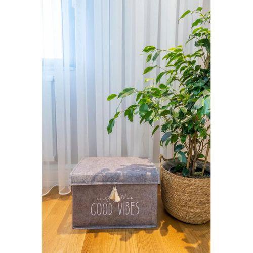 Kapaklı Püskül Detaylı Düzenleyici Çok Amaçlı Organizer Keçe Sepet (mini) - 03495