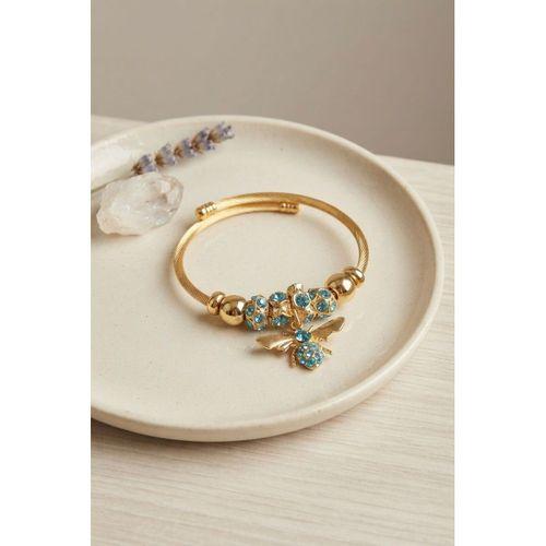 Mavi Arı Model Gold Renk Charm Bileklik