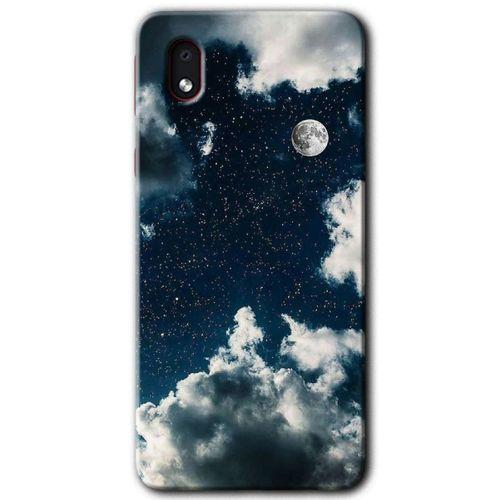 MRCİLETİSİM Samsung Galaxy A01 Core Kılıf Baskılı Kapak - Gece Gökyüzü +Tam Kaplayan Mat Seramik