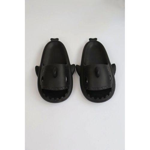 WG500 Köpekbalığı Siyah Unisex Tam Ortopedik Terlik Shark Slides