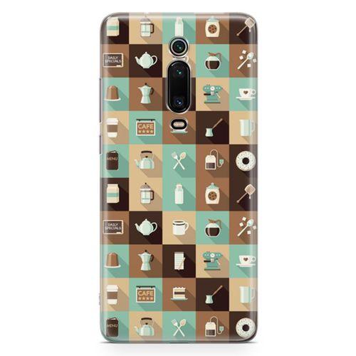Xiaomi Redmi K20 Pro Kılıf Çay Kahve Makinesi Arka Kapak Koruma Desenli Full Koruyucu