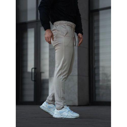 Erkek Diagonel Mikro Dokulu Cepli Pantolon - Bej