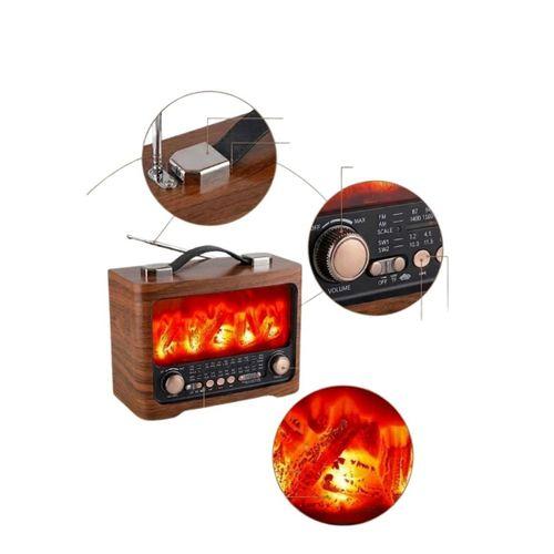 Led Şömine Efektli Kablosuz Hoparlör Bluetooth Radyo Usb Tf Kart Destekli
