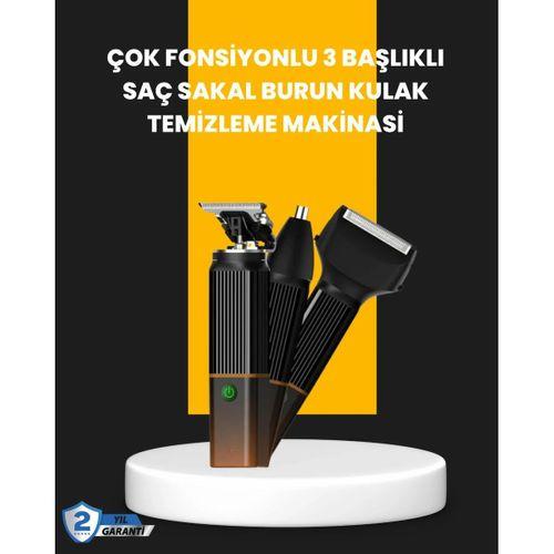 Usb-c Şarjlı 3 İn 1 Erkek Bakım Cihazı – Sessiz Motorlu Saç Ve Sakal Kesme Makinesi
