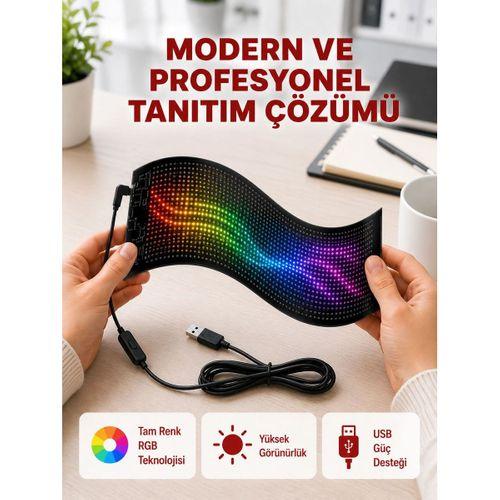 Rgb Kayar Yazılı Led Reklam Ekranı – Usb Bağlantılı Esnek Tasarım