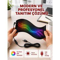 Rgb Kayar Yazılı Led Reklam Ekranı – Usb Bağlantılı Esnek Tasarım