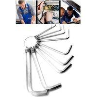 10 Parça Çelik Alyan Seti Kısa Düz Köşe Alyan Anahtar Takımı