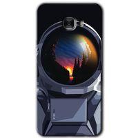 Samsung Galaxy C7 Pro HD Baskılı Kılıf + 9D Tam Ekran Koruyucu - Astronot