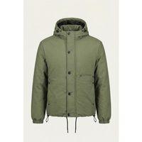 Oversize Cep Detaylı Kapüşonlu Hafif Şişme Mont - Yeşil