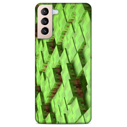 Lopard Samsung Galaxy S21 Plus Uyumlu Kılıf PiXel (4) Koruma Kılıfı Koyu Yeşil