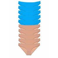 10 adet Süper Eko Set Likralı Kadın Slip Külot Ten Mavi