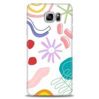 Samsung Galaxy Note 5 Kılıf HD Baskılı Kılıf - Çiçek Yıldız + Tam Ekran Koruyucu