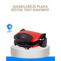 Çıkarılabilir Plakalı 2000w Tost Makinesi – Termostatlı, Kolay Temizlenir