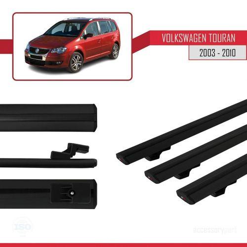 Volkswagen Touran 2003-2010 Arası ile uyumlu Basic Model Ara Atkı Tavan Barı SİYAH 3 ADET