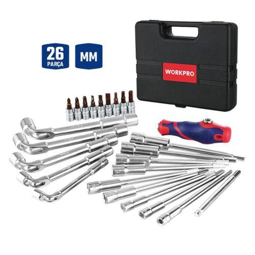 WORKPRO WP204003 26 Parça Cr-V Profesyonel Motosiklet Tamir Alet Seti