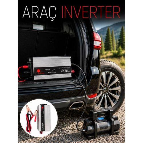 2000w Araç İnverter Aküden Güç Dönüştürücü Elektrik Üreten Taşınabilir