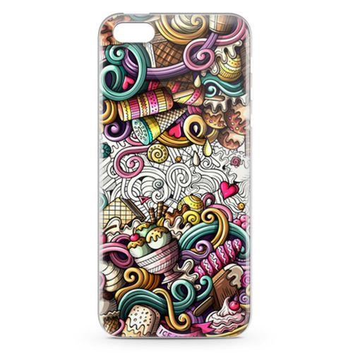 Apple iPhone 5s Kılıf Dondurma Doodle Arka Kapak Koruma Desenli Full Koruyucu