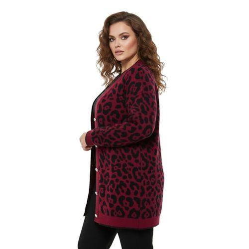 Kadın Leopar Desen Hırka 101002 BGL-ST04079