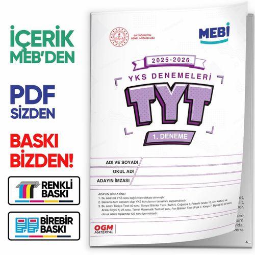 2026 ÖSYM YKS-TYT MEB ONLİNE Türkiye Geneli 1 Deneme Büyük Boy RENKLİ BASKI ÜCRETİ