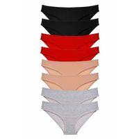 8 adet Süper Eko Set Likralı Kadın Slip Külot Siyah Kırmızı Ten Gri