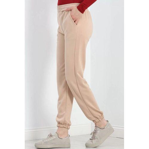 pilelistore Paça Lastikli İki İplik Eşofman Altı Bej