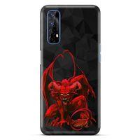 Lopard Oppo Realme 7 Uyumlu Kılıf Tattoo's (17) Tasarım Kılıf Red Dragon