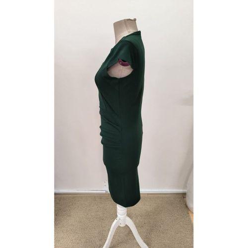 Kadın Kısa Kollu Yakası Asimetrik Kısa Ithal Krep Elbise