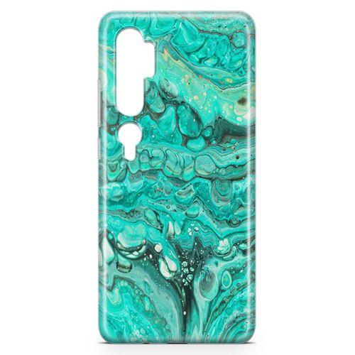 Xiaomi Mi Note 10 Pro Kılıf Su Yeşili Mermer Arka Kapak Koruma Desenli Full Koruyucu