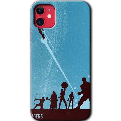 MRCİLETİSİM iPhone 11 Kılıf Baskılı Kapak - Avengers Team + 5D Tam Kaplayan Cam
