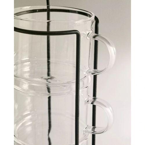 Standlı Borosilikat 4'lü Fincan Seti