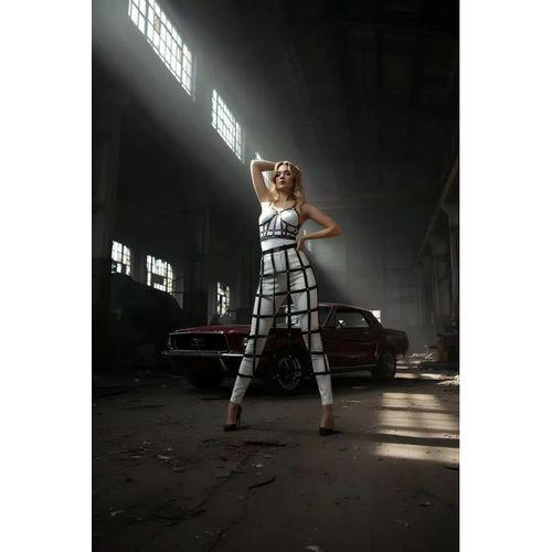 Siyah Etek Kafes Detaylı Etek Midi Boy Deri Etek - Brf1013