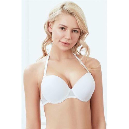 Kadın Balenli Desteksiz Dolgulu Askıları Çıkabilen Sırtı Şeffaf Sırt Dekoltesi Sütyeni