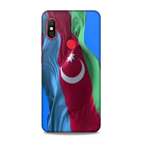 Xiaomi Redmi Note 6 Pro Uyumlu Kılıf Azarbaijan (6) Silikon Kılıf Dalgalanan Bayrak