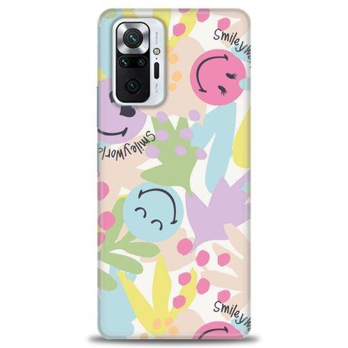 Xiaomi Redmi Note 10 Pro Kılıf HD Baskılı Kılıf - Smiley World + Tam Ekran Koruyucu