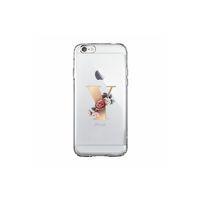 iPhone 6 / 6s Şeffaf Kılıf Gold Renkli Çiçekli Y Harfli Desenli