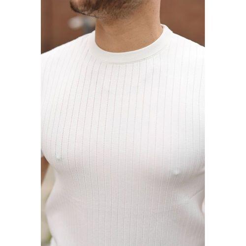 Erkek Fitilli Bisiklet Yaka Triko Tişört