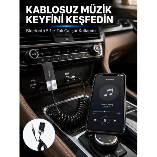 Usb Aux Bluetooth Adaptörü Kablosuz Ses Aktarım Cihazı