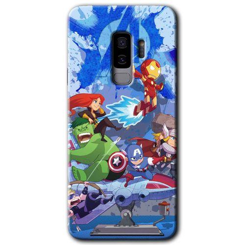 Samsung Galaxy S9 Plus HD Baskılı Kılıf + 9D Tam Ekran Koruyucu - Avengers Cartoon